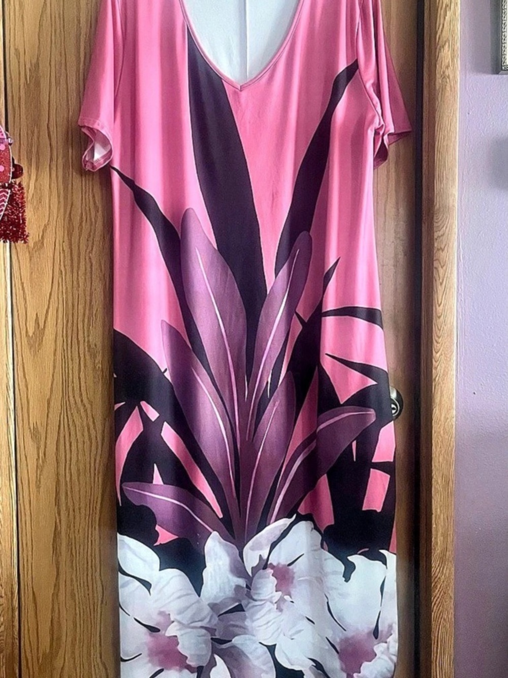 Pink & Black Abstract Maxi Dress New